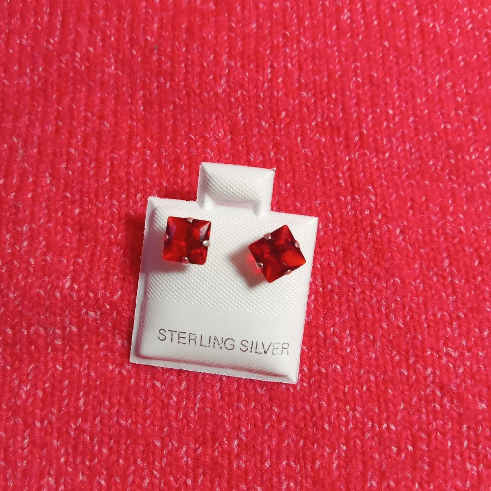 925 Sterling Silver lot of 3 Stud Earrings With Cubic‎ Zirconia Mens Womens
